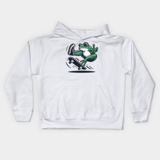 Skater Frog Kids Hoodie